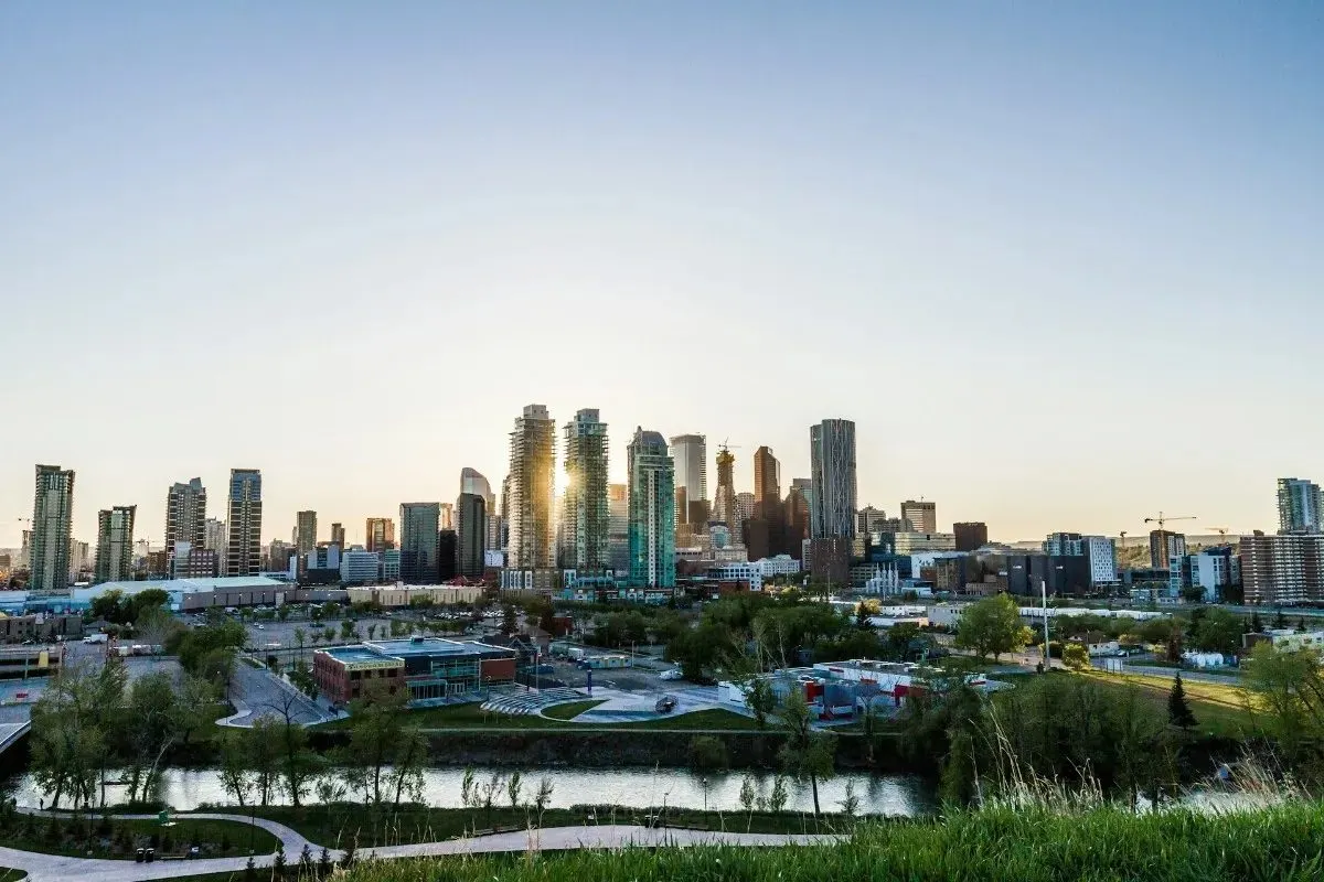 Calgary skyline, one of the safest cities in the world
