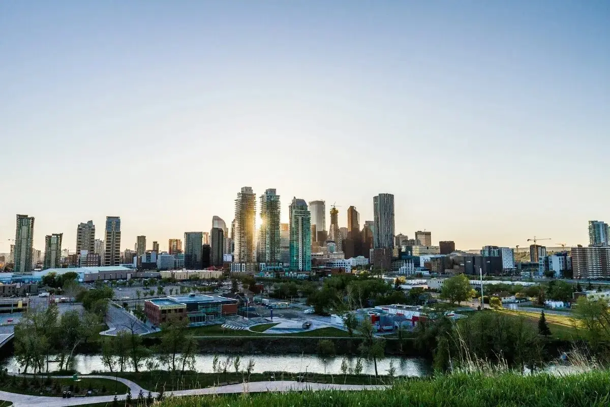 Calgary skyline, one of the safest cities in the world