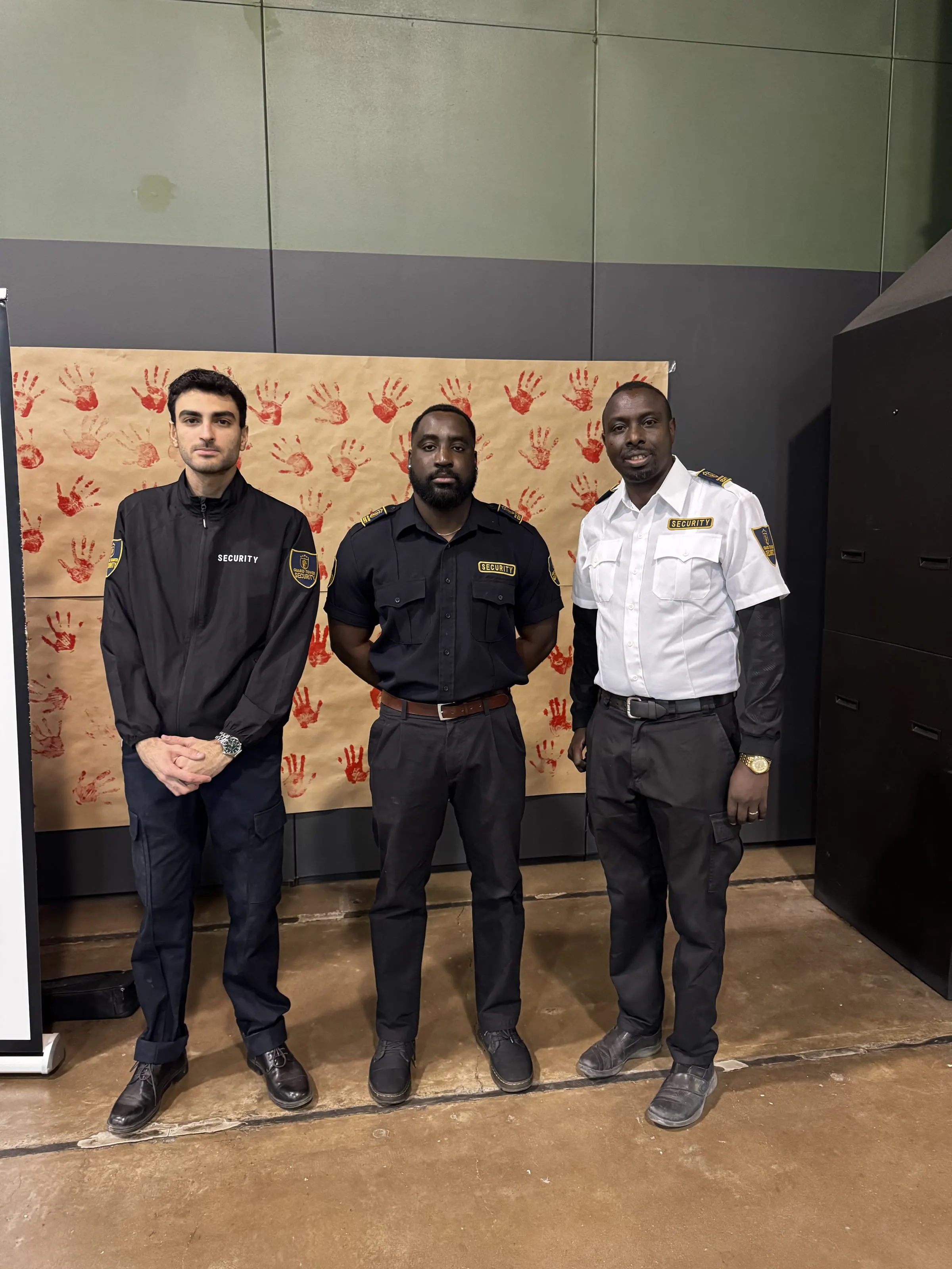 Guard Tower Security guards on duty at a community event