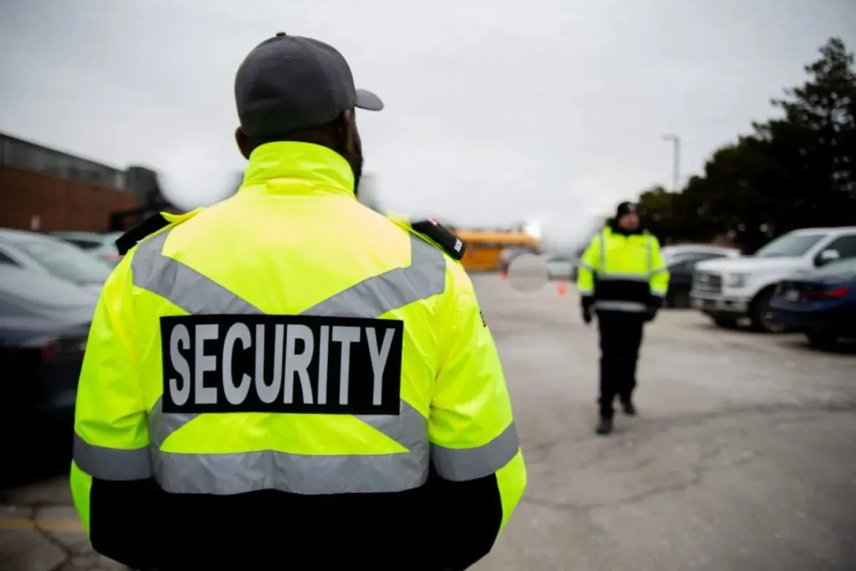 Security guards standing on duty representing security companies in Calgary, Alberta